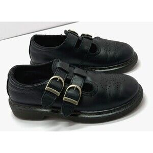 Dr. Martens 8065 J Smooth Leather Black Mary Jane Girls Youth UK 13/1 US/32 EU